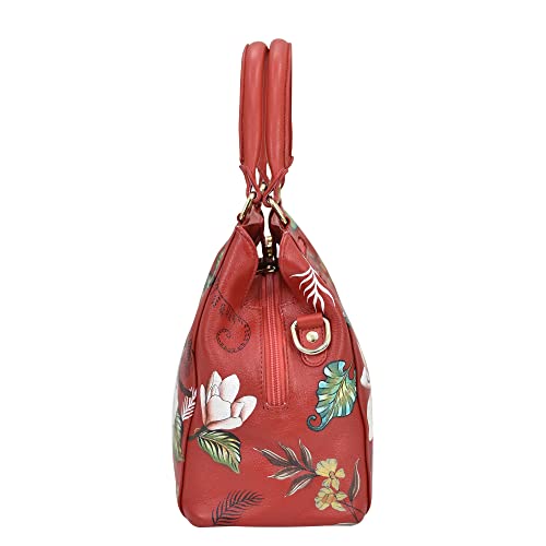 Image of Anuschka Women's Leather Satchel - Hand-Painted Genuine Leather Handbag with Detachable Strap for Everyday Use - 690, Satchel