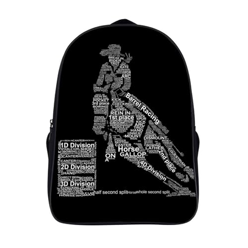 Horserace Barrel Racing Art Double Compartment Large Capacity Backpack Unisex