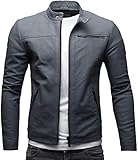 Crone Epic Herren Lederjacke aus leichtem, reinem 100% echtem Schafsleder in matt grauer Ausführung.