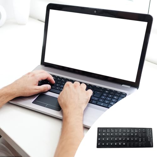 2Pcs Pegatinas Letras Teclado Portugués Fondo Negro miniatura 2