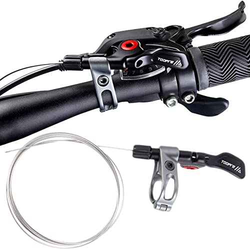 Lenker-Tropfhebel – Universal eloxierte Fernbedienung Hebel Schalthebel | 22,2 mm Fahrrad Sattelstütze Fernbedienung Hebel Schalthebel Shifter Schwarz Grau Rutschfest Fahrrad Zubehör