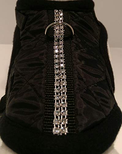 Masi Dogsdesign XS S M Softgeschirr Brustgeschirr Wintergeschirr Stepp schwarz Glitzer Winter warm gefüttert Hunde Chihuahua Hundegeschirr verstellbar Welpen Prager Rattler Malteser Pomeranian (S) Cover