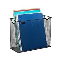 Mind Reader Vertical File Storage, Desktop Organizer, Hanging Files, Office, Metal Mesh, 12.25" L x 5.5" W x 10" H, Black