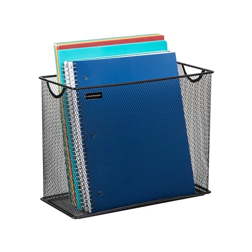 Mind Reader File Storage Box/Basket for Letters, Legal Documents, Filing Documents, Folders, Office Organizer, Black, 30.48 x 14.61 x 24.13 cm; 766.57 Grams