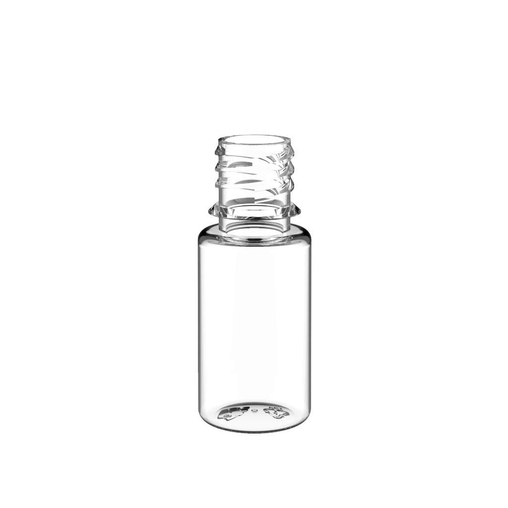 Confezione da 100 bottiglie in plastica PET Chubby Gorilla Signature da 10 ml, per liquidi, oli e altri fluidi (bottiglia trasparente/tappo nero)