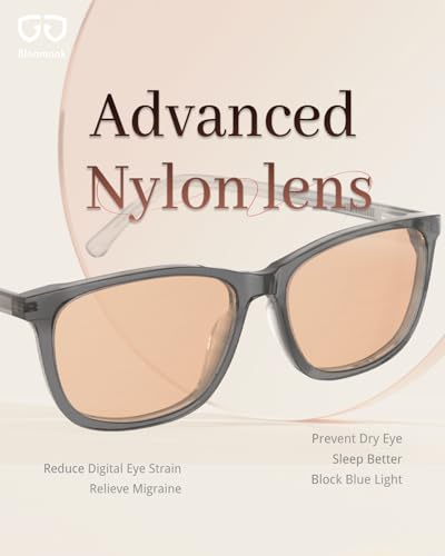 Image of Bloomoak Rose Migraine Glasses,FL-Flex Light Sensitivity Relief Tinted Glasses for Indoor Fluorescent Glare /Women