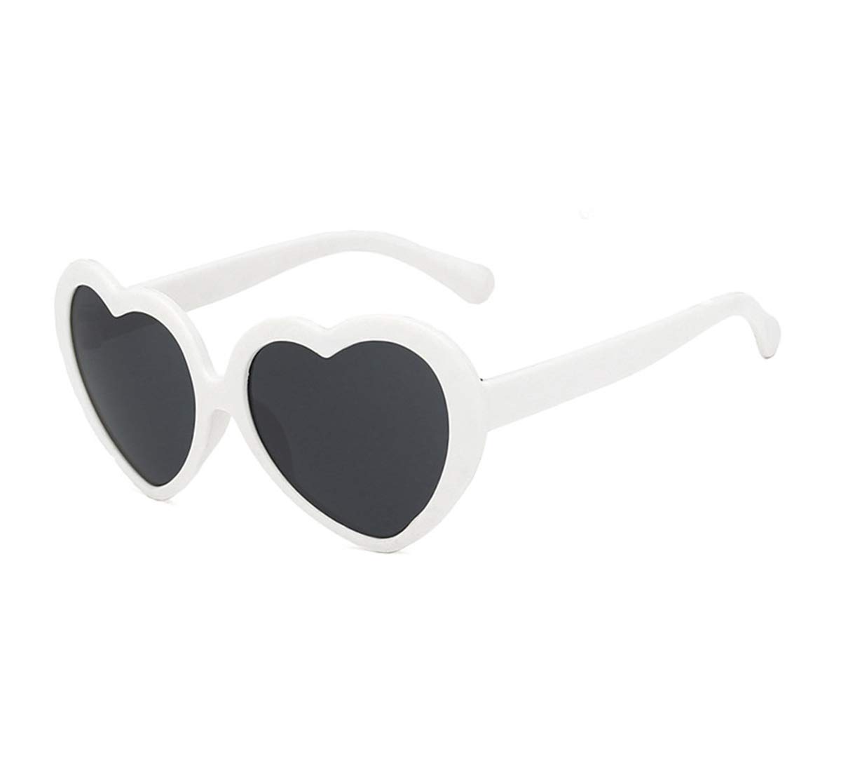 FOURCHENChildrens Heart Shaped Sunglasses Classic Girls UV400 Retro Love Kids Glasses (Heart-White), Heart-white, unity