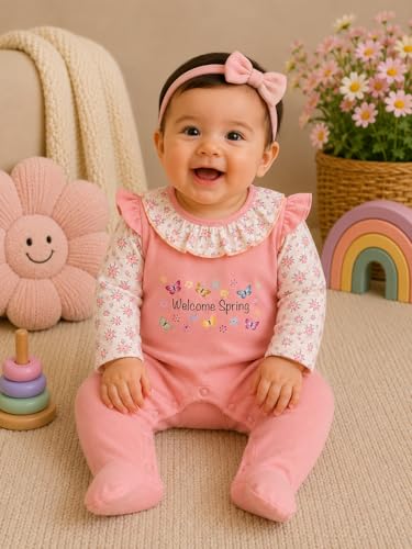 Image of EIO 100% Cotton Rompers Sleepsuits Jumpsuit Night Suits for Infants Newborn Baby Boys & Girls