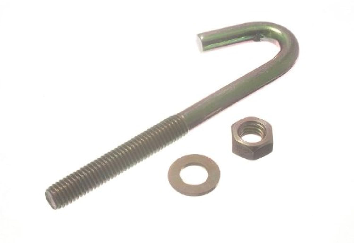 Onestopdiy.com 6 X Roofing Hook Bolts + Nut And Washer M8 X 100Mm Yzp Steel
