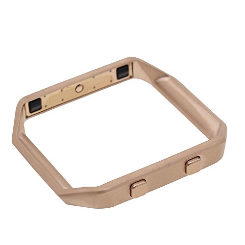 HuntGold acero inoxidable reloj metal Vivienda Marco Soporte Carcasa para Fitbit Blaze Smart Watch Rose Golden