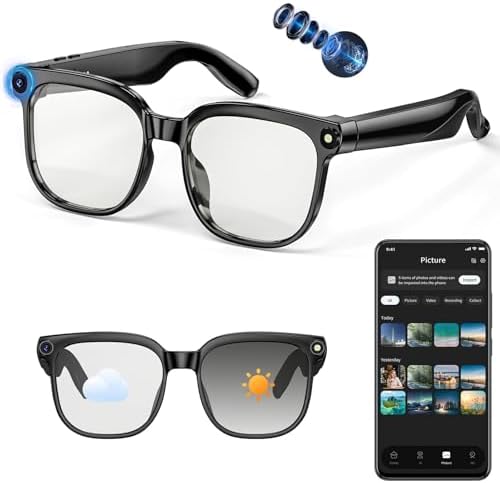 AI Smart Glasses with Camera, 4K 800W HD Video Recording Glasses ...