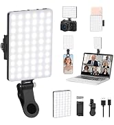 Newmowa 60 LED High Power Rechargeable Clip Fill Video Conference Light with Front &amp; Back Clip, A...