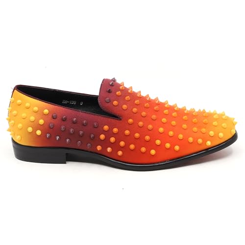 Image of Metrocharm Men's Fashion Smoking Gradient Spike Dress Tuxedo Loafers Slip On Shoes SM-199