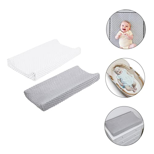 2 Housses de Matelas Bébé en Polyester Blanc et Gris Couvre-Matelas Antidérapant - 8