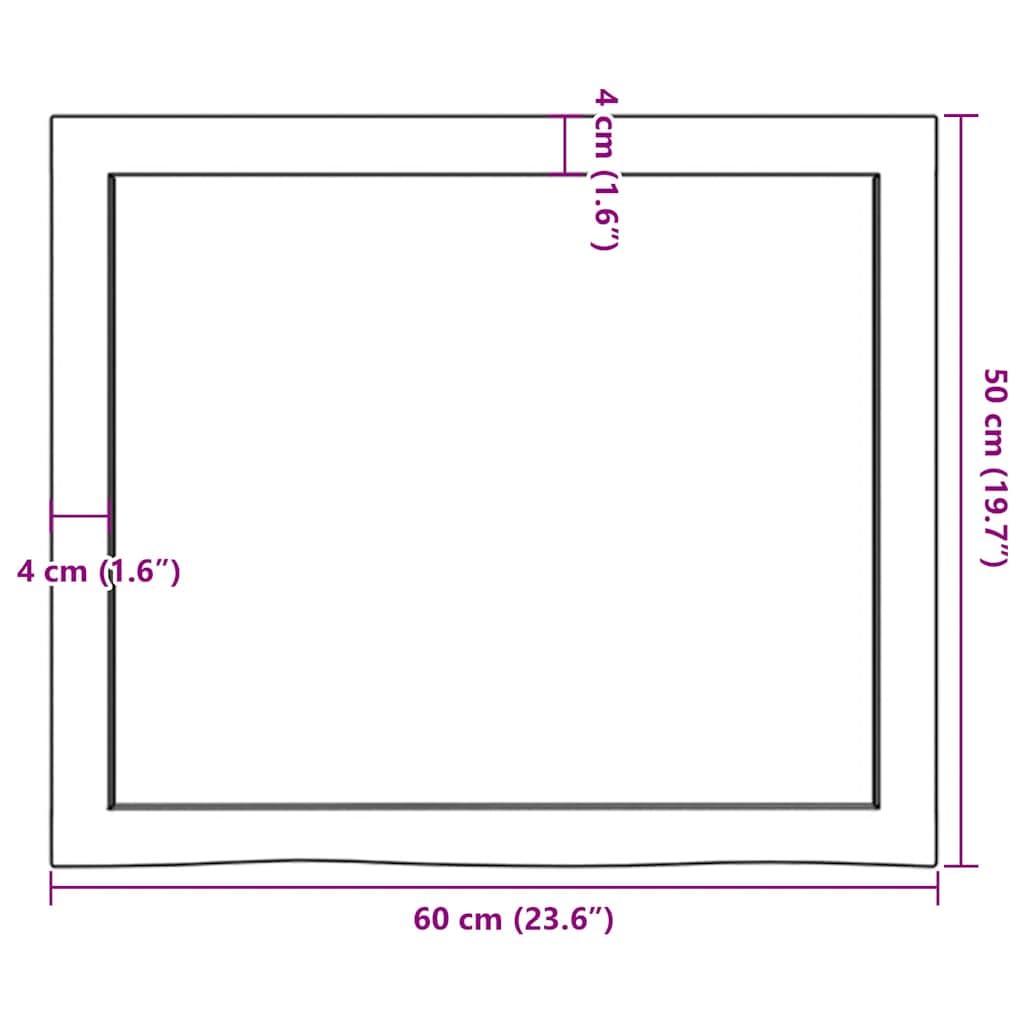 Genérico Encimera baño Madera Maciza tratada marrón Claro 60x50x(2-4) cm,Bricolaje,Materiales de construcción,Encimeras-3156108