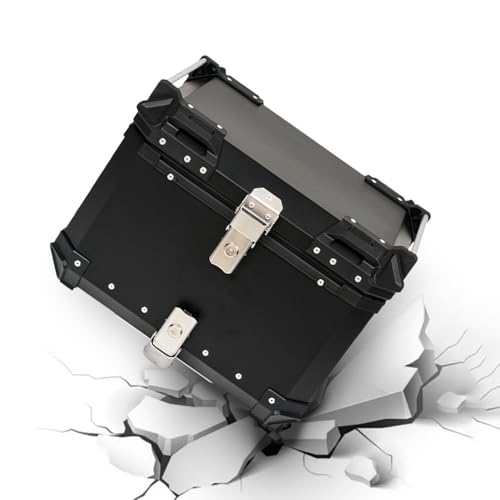 Baúl superior para equipaje de motocicleta, estuche de almacenamiento impermeable, caja trasera de aluminio para motocicleta, estuche trasero para ciclomotor, 28L, 36L, 45L, 55L, 65L, 80L, 100L (negro