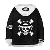 GO2COSY Anime One Piece Denim Jacket Hoodie Cosplay Sweatshirt Fleeces Costume Pullover