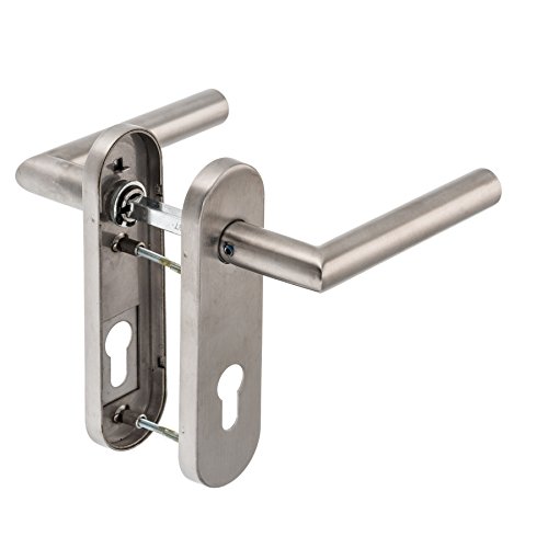 Feuerschutz Kurzschild PZ | V2A Edelstahl matt | Drücker/Drücker | Feuerschutz DIN 18273 | New Orleans