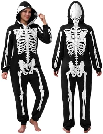 Spooktacular Creations Skelett-Overall, Overall für erwachsene Frauen, Halloween-Kostüm, „Süßes oder Saures“, Mottoparty