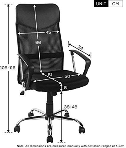 Chaise d'ordinateur multicolore réglable en hauteur avec dossier haut respirant - 2