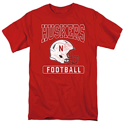 Nebraska Cornhuskers Official Football Helmet Unisex Adult T-Shirt, Red, 4X-Large