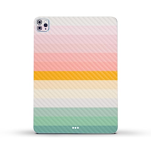 Image of MightySkins Carbon Fiber Skin Compatible with Apple iPad Pro 11 inch M2 4th Gen (2022) Full Wrap Kit - Horizon Stripes | Protective, Durable Textured Carbon Fiber Finish | Easy to Apply | Made in The USA