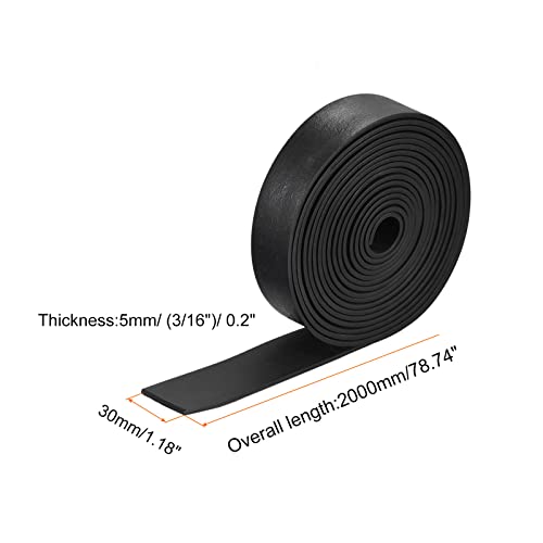 sourcing map EPDM Gummi Schaumstoff Blatt Streifen Neopren Platten Rollen 5mmx30mmx2000