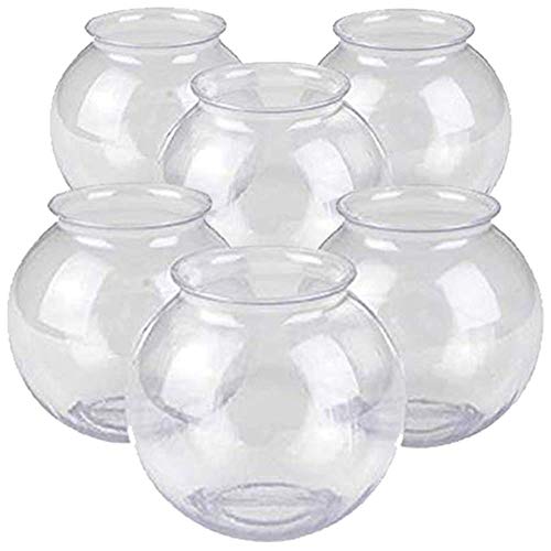Kicko Plastic Ivy Bowls - 6 Pack of 16 Oz Tub - Perfect for Home Decor Centerpiece Carnival Game Accessory Ornament Holder Party Supplies Sweet Treats