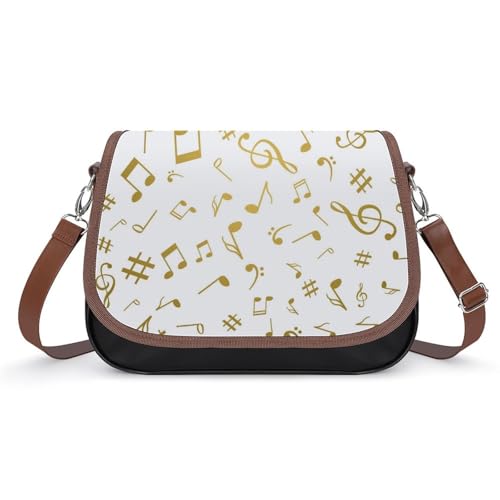 Sac à main notes de musique en cuir pour femme : sacoche étanche à bandoulière
