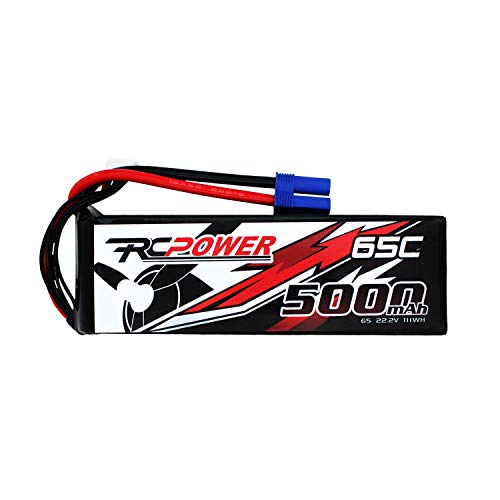 RCPOWER 22.2V 5000mAh 6S Lipo Battery 65C EC5 Plug for RC Airplane, RC Quadcopter Helicopter Battery, RC Car Truck, RC Boat DJI Airplane
