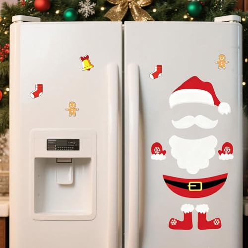 Imanes de Navidad para Nevera, imanes magnéticos de Navidad para puertas de cabina, pegatinas magnéticas de Papá Noel, reno, decoraciones de Navidad, divertidas para el hogar, cocina, oficina