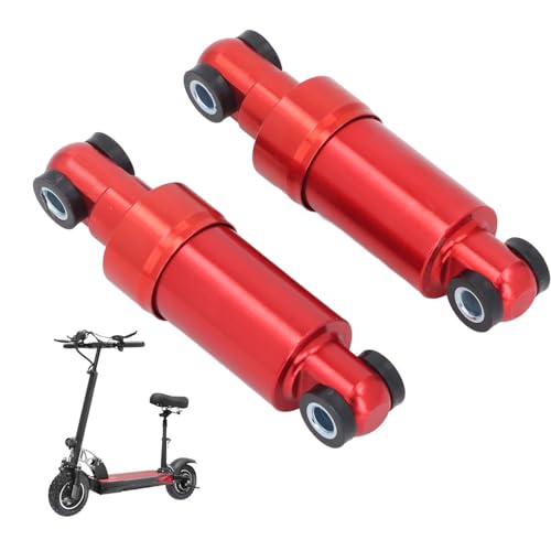 ZAWELIYO 1 Pair Electric Scooter Rear Shock Absorber, 10in Suspension System, Heavy Duty Spring Damping for Folding EScooters, Universal Fit Replacement Part (Red)