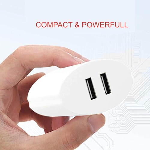 Image of Dual Port Charger for Xiaomi Redmi 13C 5G / 13 C Charger Original Adapter Like Android Mobile Fast USB Wall Charger with 1 Meter USB Type C Charging Data Cable (3.4 Amp, TOVC3, White)