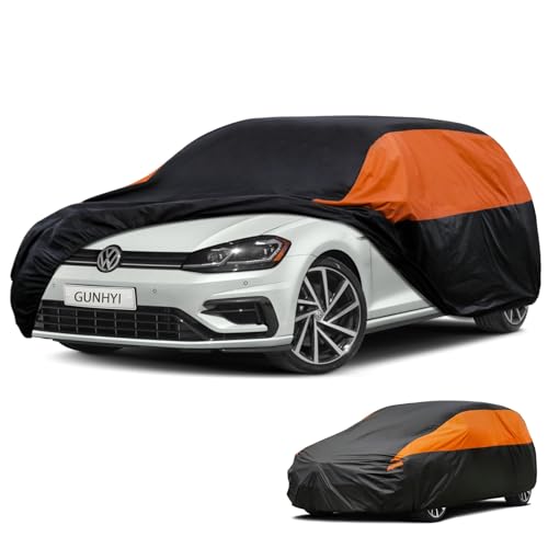 Image of GUNHYI Car Cover Custom Fit Volkswagen Golf Waterproof All Weather for Automobiles, Lightweight Full Exterior Cover, Outdoor Rain Sun UV Dust Snow Wind Protection.