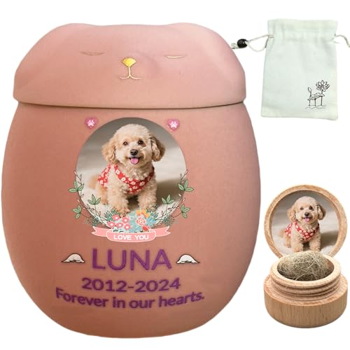 Custom Dog Urn,Pet Urn,Pet Urns for Dogs,Pet Cremation Urn,Dog Urns for Ashes,Urns for Dogs,Ceramic Urn,Handmade Custom Personalized|Pink Dog Small