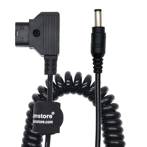 D-Tap to DC2.5 Power Supply 12V Power Coiled Cable Compatible for Atomos Shogun Inferno, SmallHD Indie 7 Monitor, Blackmagic Video Assist, KiPRO LCD, Ikan Monitor