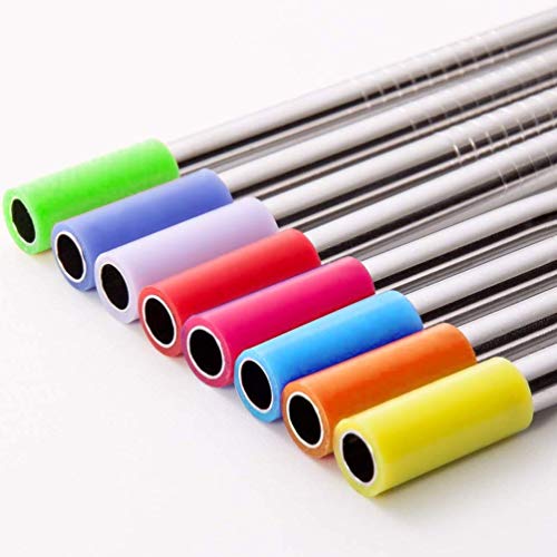 RKINC 8 Pcs Reusable Stainless Steel Straws, Metal Drinking Straws with Cleaning Brush for Smoothies, Milkshakes, Cocktails and Hot Beverages - Image 5