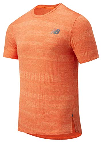 New Balance Men's Q Speed Fuel Short Sleeve, Dynamite Heather, XS