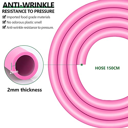 Cookah Shisha Schlauch Pink mit Mundstück | Hookah Schlauchset Zubehör inkl. Silikonschlauch Mundstück Endstück mit 18/8… – Bild 5