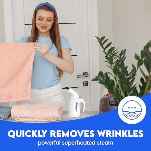 Handheld Steamer for Clothes Handheld Clothing Steamer for Garment Powerful Steamer Wrinkle Remover, Easy to Use for Home and Trave White