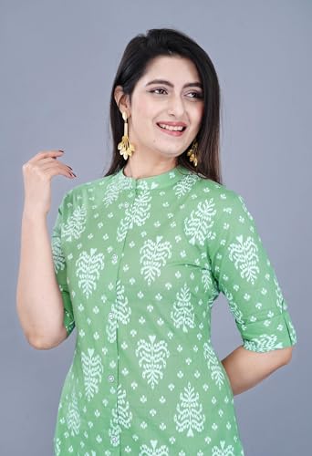 Image of Women Printed Collar Neck Half Sleeve Regular Fit Formal Kurti for Women's