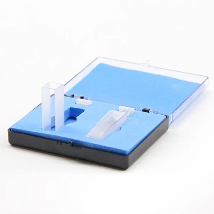 2 cubetas de cuarzo de 50 mm de longitud de trayectoria con tapa for espectrofotómetros, tubo de cuarzo de 12,5 ml.