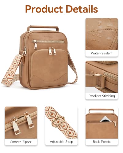 Image of Large Womens Crossbody Purse, Built-in Wallet Shoulder Bag | Vegan Leather crossbody bags for women,Multi-Pocket RFID Handbag for Travel,commuting,daily