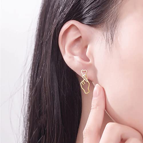 Sluynz 925 Sterling Silver Heart Studs Earrings For Women Teen Girls Unique Sweet Love Heart Earrings (Gold) #TOP1