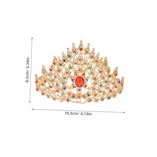 HAMPPLIES 伝統金色クラウンプリンセスヘアコーム ラインストーン付き結婚式用花嫁ティアラ 民族風ヘッドアクセサリー プリンセスヘアクリッ