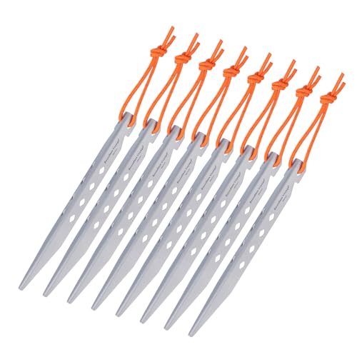 iBasingo 8pcs/lot Titanium Pegs 16.5CM V-Shaped Ultralight Camping Tent Stakes Outdoor Tent Nails Pegs Hardware for Soft Ground Ti4007P