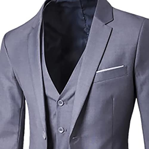 Sinzelimin Fashion Suit for Men's Blazer Dress Business Tuxedo Slim Fit One Button Coat Jacket & Pants&Vest 3-Piece Set4