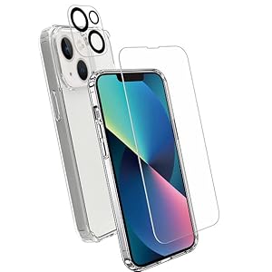 Multipurpose Case Clear Shockproof for iPhone 13 pro Case with Screen Protector, [ Non-Yellowing] [Scratch-Resistant…