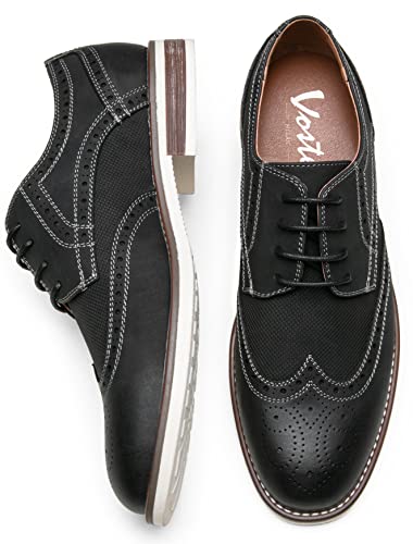 Vostey Mens Dress Shoes Business Casual Shoes Wingtip Brogue Oxford Shoes For Men (Bmy9101 Black 10) #TOP2
