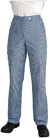Whites Chefs Apparel B100-34 Ladies Chef Trousers, Size 34, Blue/White Check